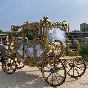 Chariot de Mariage de Luxe Personnalisé à Chevaux, Chariot de Visite Touristique Sculpté, Carrosse Royal Électrique à Chevaux à Vendre - Product Image 4