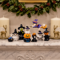 Offre Spéciale : Miniatures en Résine Créatives pour Halloween – Décorations DIY Sorcière, Fantôme, Citrouille – Petits Ornements