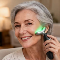 Masseur sans fil LED pour le cou et le visage, thérapie par lumière 3 couleurs, appareil rechargeable portable pour raffermir la peau, à domicile et en voyage