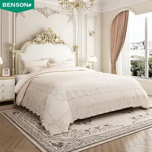 Conjunto de cama de casal de madeira com moldura king size, conjunto de móveis para casa, design moderno, preço barato, 2024, ideal para quarto