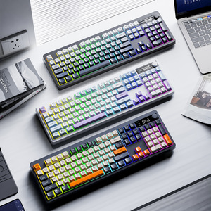 Xunfox Tk100 104 Key <b>Wireless</b> Mechanical <b>Keyboard</b> With Pbt Cap And Display Screen For Gaming And Office Use - Product Image 5