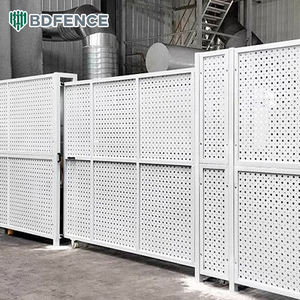 이동식 천공 메쉬 펜스 - 기계 및 인력 보호를 위한 부식 방지 작업장 안전 장벽 - Product Image 3