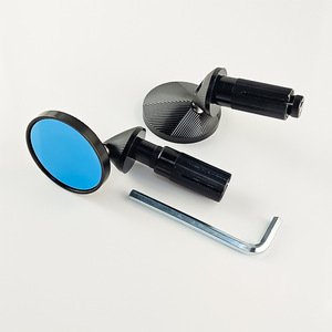 Espejo Retrovisor para Motocicleta Qiangye, Negro, de Aleación de Aluminio, Redondo, Mini, con Conector, Protección de Seguridad - Product Image 3