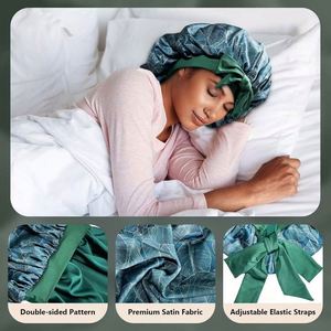 Gorro de Dormir de Seda para Mujer, Elástico, con Banda para Atar, para Cabello Rizado, Regalo Promocional - Product Image 3
