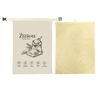 Sac à pain en coton et cire d'abeille personnalisé, grande capacité, pochette en toile blanche avec boucle, réutilisable pour le pique-nique et l'usage quotidien