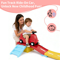 Train à Roulettes Coloré en Plastique PE pour Enfants, Jouet de Piste de Course à Assembler, Voiture à Pousser, Utilisation Intérieure/Extérieure pour Tout-Petits