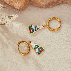 Pendientes de Moda de Acero Inoxidable 316L con Baño de Oro PVD de 14k y 18k, Joyería de Lujo de Alta Calidad para Mujer, Venta al por Mayor - Product Image 5