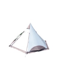Tente imperméable à pyramide octogonale portable verte avec trou de veste de poêle ignifuge, tente ultralégère de camping chaude pour l'automne et l'hiver