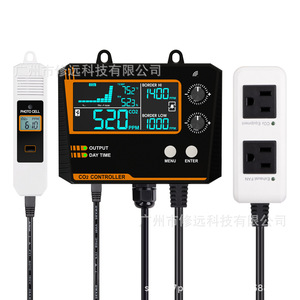 ตัวควบคุม CO2 แบบสองช่องสัญญาณ เซ็นเซอร์ NDIR 0-5000ppm สำหรับตรวจสอบในโรงเรือน - Product Image 2