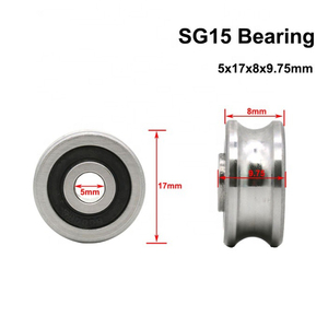 SG15 <span class=keywords><strong>SGB5</strong></span> 沉头U型槽导轮轴承 5x17x8mm GCr15 铬钢 用于绣花机 3D打印机 线性轴 - Product Image 2