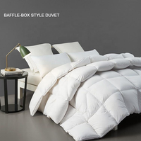 Couette de luxe moelleuse 3D en duvet de canard et d'oie, insert de couette toutes saisons en duvet de canard, avec languettes d'angle en coton anti-duvet pour la maison