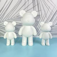 Nouveau Design Fluide Ours Sculpture 23cm/33cm En Plastique Mignon Violent Ours BRICOLAGE Artisanat Peinture Fluide Ours En Peluche Avec Verser Des Peintures