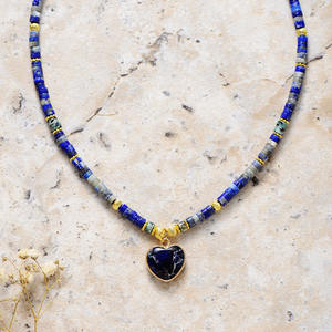 Colgante en forma de corazón de piedra Natural Simple de lujo de moda coreana japonesa americana Europea cuentas de regalo cortas de estilo francés - Product Image 6