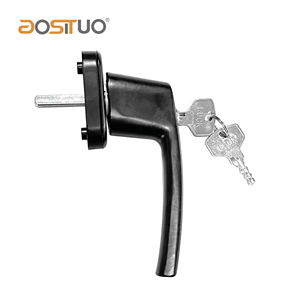 Poignée de fenêtre coulissante en aluminium noir/blanc avec serrure à clé, poignée <span class=keywords><strong>Espag</strong></span> en PVC, poignée de fenêtre à point unique avec tige - Product Image 4
