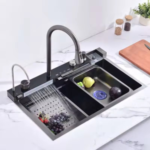 2025 phổ biến lớn duy nhất khe cắm đa chức năng chìm chống xước LED hiển thị kỹ thuật số 304 thép không gỉ Thác Bồn Rửa Nhà Bếp - Product Image 5