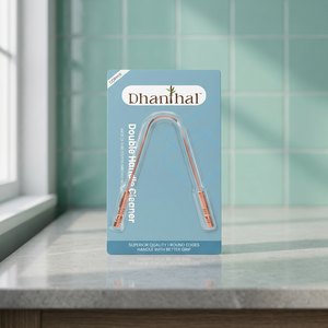 Limpiador de Lengua de Cobre Dhanthal, Modelo de Doble Mango con Mejor Agarre y Calidad de Cobre Superior para el Cuidado Bucal Diario - Product Image 4