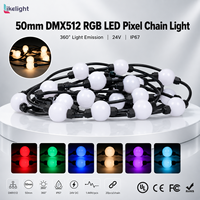 Cadena de Luces LED de Bolas de Píxeles 3D RGB Programables GS8206 de 50 mm, Resistentes al Agua, con Certificación UL, DC24V, para Instalación en Eventos y Parques Temáticos