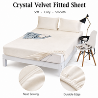 Housse de matelas en velours cristal personnalisée avec logo OEM, épaisse et chaude, drap de lit en peluche, vente en gros transfrontalière
