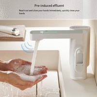 Robinet d'évier à détection intelligente mitigeur de robinet gris à affichage numérique en laiton mitigeur robinet d'évier de salle de bain