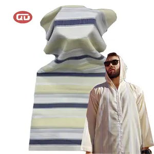 China factory TR stripe fabric for Muslim Men Kaftan Robe Pakistan Traditional Ethnic Middle East Arab Morocco Robe