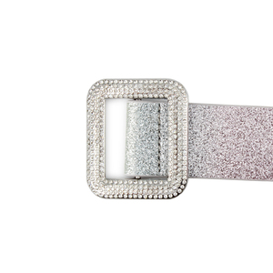 Ceinture en PU brillante personnalisée <span class=keywords><strong>Bb</strong></span> <span class=keywords><strong>Simon</strong></span>, accessoires vestimentaires pour femmes, boucle en métal diamantée, tendance et décontractée - Product Image 4
