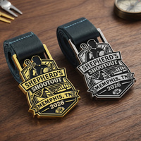 Médailles de sport en alliage de zinc plaqué or et argent pour compétition annuelle de golf, avec logo mascotte émail de golf et ruban personnalisé
