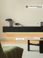 Meuble TV mural en bois massif de luxe léger et haut de gamme, combinaison table basse murale pour petit salon familial