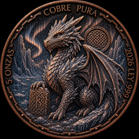 Pièce commémorative en cuivre pur 999 de 5 oz, motif Dragon de Glace Nordique, en relief, peinte aux UV, pour collectionneurs - Vente en gros