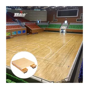 Piso de madeira maciça esportivo LVL para voleibol, basquete e squash, piso laminado de madeira para vendas diretas da China, madeira compensada de lavanda