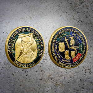Templar God Armor thời trang Đồng Xu Kỷ Niệm Hiện Đại Hợp kim kẽm mạ bạc huy chương in màu nổi - Product Image 4