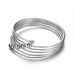 Pulsera Elástica de Acero Inoxidable con Espiral de Titanio Estilo Retro Europeo Americano de 5 mm para Mujer, Joyería de Moda - Product Image 5
