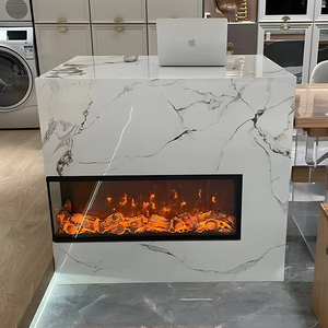 Chauffage Intérieur Moderne Double Face en Verre <span class=keywords><strong>Insert</strong></span> de <span class=keywords><strong>Cheminée</strong></span> Électrique Style Autoportant LED Effet de Flamme Télécommande Fabriqué en Acier - Product Image 5