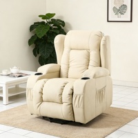 Fauteuil inclinable chauffant de luxe avec massage, pivotant et à bascule, en cuir, pour salon