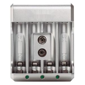 Cargador de pilas recargables AA/AAA/9V con varias características técnicas, ideal para mantener encendidos los dispositivos electrónicos. - Product Image 1