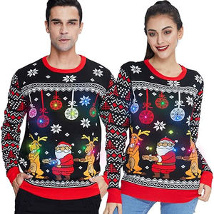 Pulls de Noël personnalisés pour hommes hiver doux grande taille mode dessin animé Jacquard 100% acrylique en gros - Product Image 5