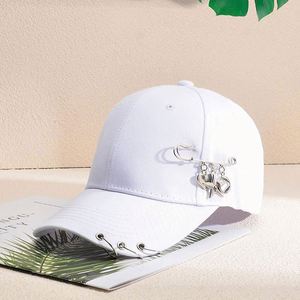 Fashion Design Logo Baseball Caps Decoration Metal <b>Ring</b> Cap Trucker Unisex Unique Rock Iron <b>Dad</b> Hats Custom - Product Image 6