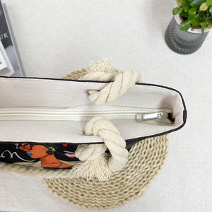 Canvas Storage Bag Classic Versatile Women's Large Capacity Storage Bag Dirty Braided <b>Black</b> Girl Printed Fashionable Lady Style - Product Image 5
