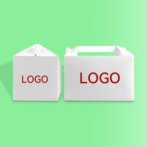 Boîte à nourriture en papier cartonné blanche personnalisée avec poignée Bonbons <span class=keywords><strong>Cadeau</strong></span> Boîte à hamburger pour gâteau de lune pour <span class=keywords><strong>boulanger</strong></span> à biscuits - Product Image 6