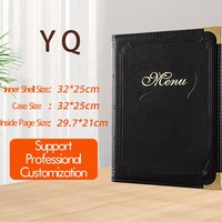 Porte-menu en cuir PU personnalisé pour la publicité, format A4, pour KTV, club, restaurant
