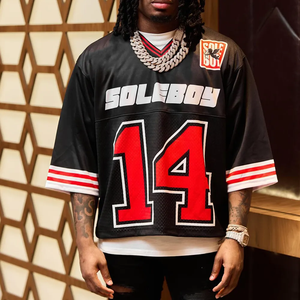 Tùy Chỉnh Ban Đầu Mỹ Retro Thăng Hoa Lưới Quá Khổ Cổ Điển Bóng Đá Bóng Rổ Hockey Bóng Đá T-Shirt Jersey Áo Sơ Mi - Product Image 1