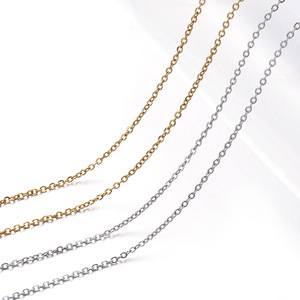 Stainless Steel O <b>Chain</b> Flat <b>Cross</b> <b>Chain</b> Gold Plated For Necklace Making Jewelry Finding Component - Product Image 3