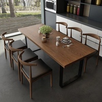 Ensemble Table et Chaises de Restaurant Modernes en Bois Massif