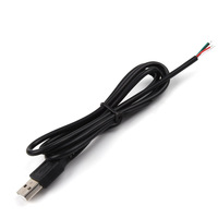 24AWG USB 2,0 macho 2 pines Pigtail Cable USB tipo A 2 núcleos Cable desnudo Cable de extensión de extremo abierto para Cable de reparación DIY Negro Blanco
