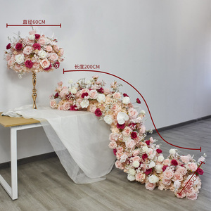 Vente en gros <span class=keywords><strong>de</strong></span> fleurs artificielles pour décoration <span class=keywords><strong>de</strong></span> mariage, <span class=keywords><strong>chemin</strong></span> <span class=keywords><strong>de</strong></span> <span class=keywords><strong>table</strong></span> à fleurs roses, allée, rangée <span class=keywords><strong>de</strong></span> fleurs pour décoration <span class=keywords><strong>de</strong></span> mariage - Product Image 3