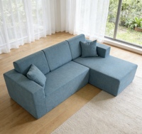 Sofá Modular en Forma de L Moderno y Económico, Hecho de Pana, Combinación de Sofá Cama para Sala de Estar. Pedidos Grandes Personalizables.