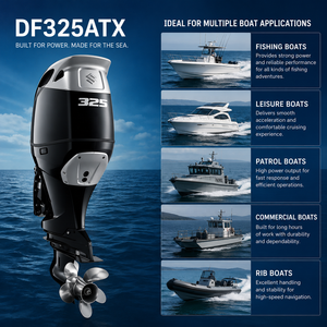 Motor fueraborda Suzuki DF325ATX de 325 hp, 4 tiempos, V6, simple, doble, triple o cuádruple, para embarcaciones de pesca y patrullaje. - Product Image 2