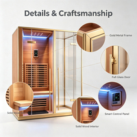 Sauna Exterior de Lujo Moderna Personalizable 2026 con Pantalla de Ordenador, Baño de Vapor Húmedo y Ducha Separada de Madera Sólida
