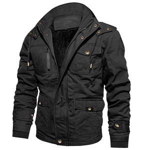 Veste bomber zippée pour homme, fourrure rétro, style robuste, avec capuche matelassée en coton et multiples poches, pour le travail, approvisionnement transfrontalier - Product Image 5