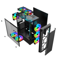 Itx-cpu cool atx, Torre completa de escritorio con lcd, acrílico, rugerizado, pc, refrigeración, juegos, armario de ordenador