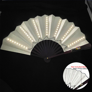 Ventilateur à main pliable avec lumière LED ventilateur de décoloration fluorescent brillant pour Performance nocturne Dj Bar <span class=keywords><strong>Club</strong></span> Room Party Décoration - Product Image 2